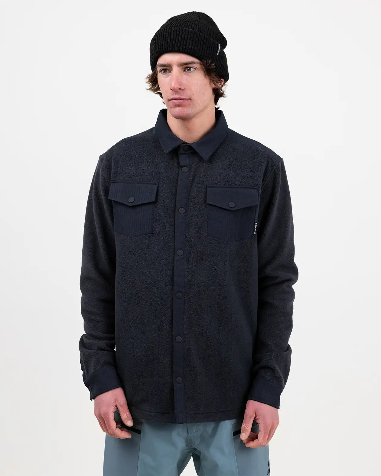 Men’s December Recycled Fleece Shirt | Jones Men’s December Recycled Fleece Shirt Jones Snowboards High Performance 7630949120526 J.26.FEM.DEC.BK.2S.1