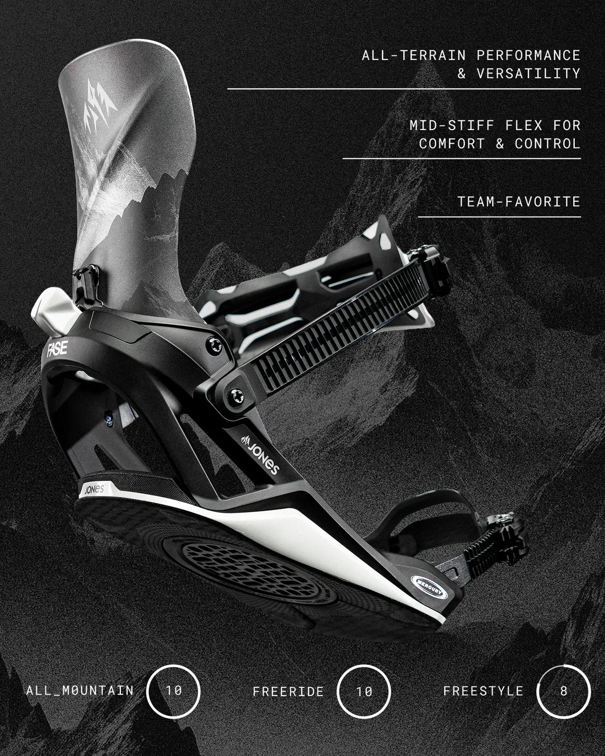 Mercury FASE® Snowboard Binding | Jones Mercury FASE® Snowboard Binding Bindings Jones Snowboards High Performance