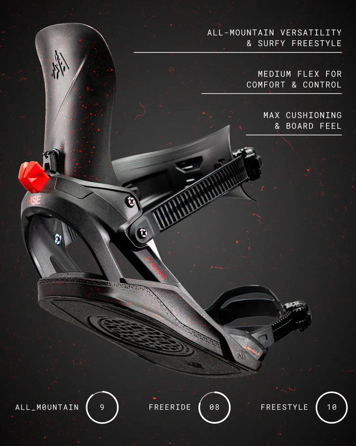 Nebula FASE® Snowboard Binding | Jones Nebula FASE® Snowboard Binding Bindings Jones Snowboards High Performance
